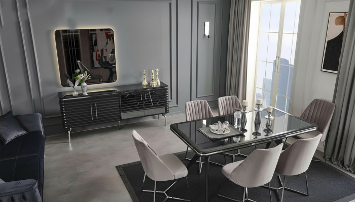 Mobili da sala da pranzo completi Design sideboard tavolo da pranzo di lusso 4 sedie