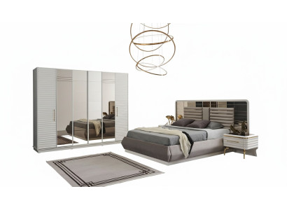 Letto matrimoniale moderno 2 comodini armadio camera da letto set 4 pezzi