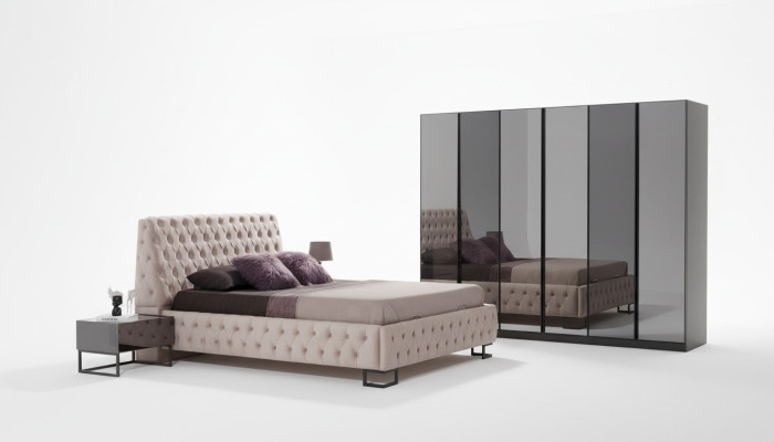 Set da camera da letto di lusso Mobili design Letto di lusso Armadio in legno