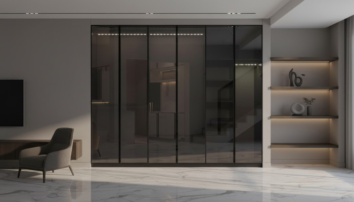 Modern armadio grigio camera da letto armadi design arredamento