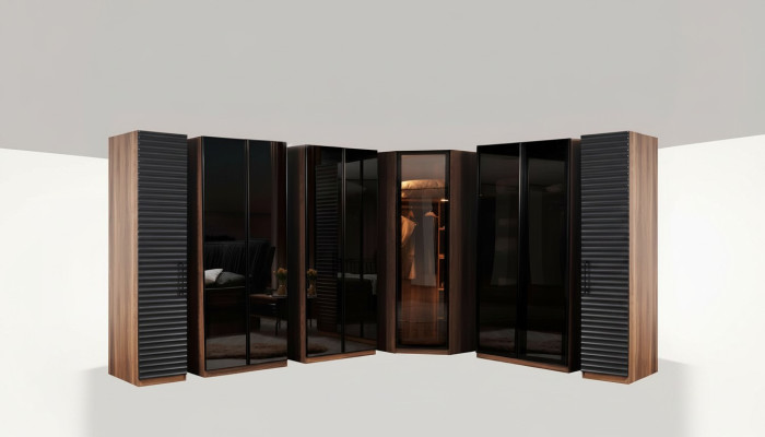Camera da letto Mobili Armadio moderno ad angolo Armadio in legno di lusso