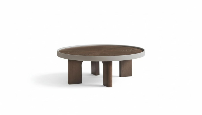 Soggiorno marrone Tavolino rotondo Tavolo in legno di design Tavolini rotondi Nuovo