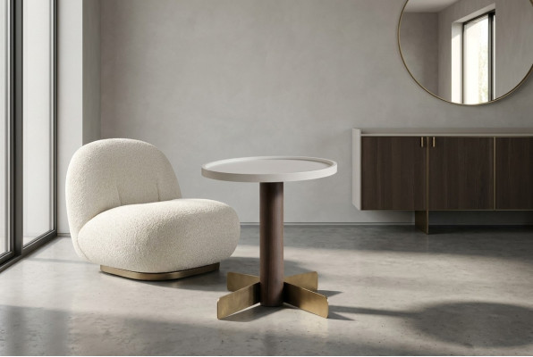 Tavolino da salotto, design di mobili da soggiorno, stile elegante, tavolino in legno marrone.