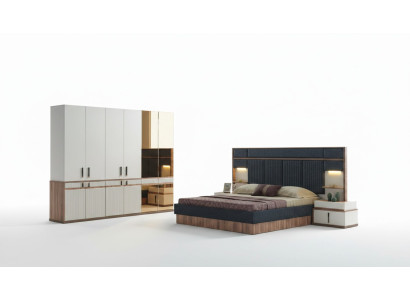 Mobili di lusso Letto 2 comodini Armadio Camera da letto Set