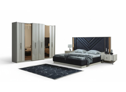 Camera da letto Letto Armadio Abat-jour in legno Set