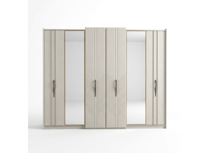Armadio bianco moderno con 4 ante in legno per camera da letto, nuovo.