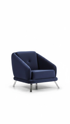 Poltrona Arredamento Soggiorno di Lusso Design Moderno Tessuto Arredo Seduta di Lusso Blu