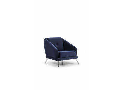 Poltrona Arredamento Soggiorno di Lusso Design Moderno Tessuto Arredo Seduta di Lusso Blu