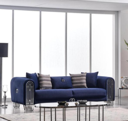 Sofà di lusso con divano 3+1 posti divano arredamento divani sofa imbottiti mobili 2 pezzi