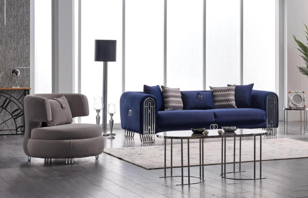 Sofà di lusso con divano 3+1 posti divano arredamento divani sofa imbottiti mobili 2 pezzi
