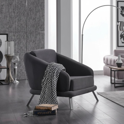 Poltrona Tessuto Moderna Mobili Design Seduta Soggiorno Poltrona Imbottita 84x79x91