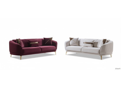 Set di divani imbottiti da designer a tre posti per il soggiorno con divani moderni.