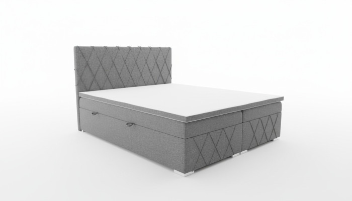 Doppio letto boxspring di lusso grigio design letto letto imbottito camera da letto tessuto