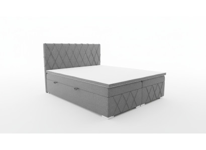 Doppio letto boxspring di lusso grigio design letto letto imbottito camera da letto tessuto