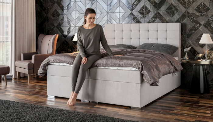 Letto Mobili Design Moderno Letto Matrimoniale di Lusso Camera da Letto Tessuto Letto Boxspring