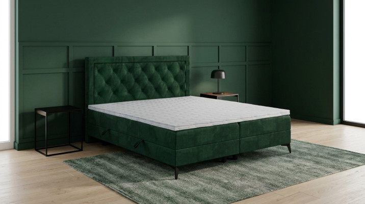 Letto a cassettone di lusso letto a molle matrimoniale letto imbottito in tessuto design mobili.