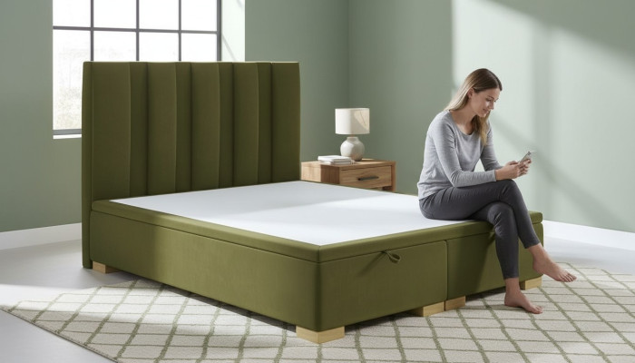 Camera da letto Letto Matrimoniale Moderno Mobili di Design Verde Letto Imbottito
