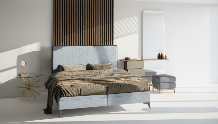 Letto moderno Letto matrimoniale Camera da letto design Mobili imbottiti in stoffa Letti