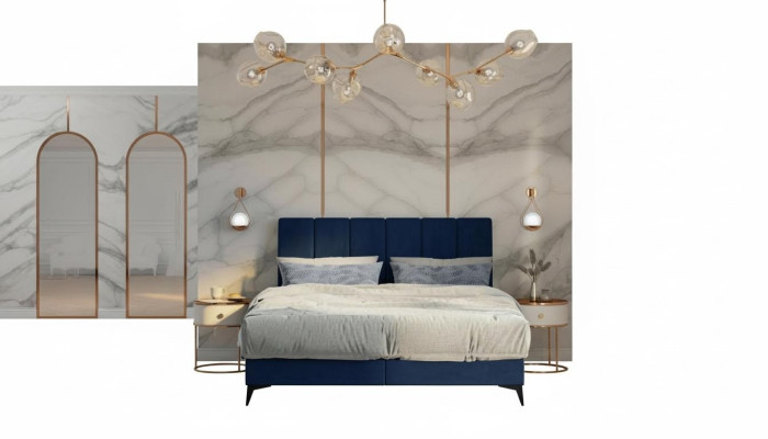 Letti moderni camera da letto Designer matrimoniale Letto a molle imbottito