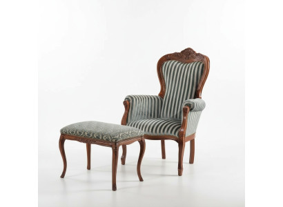Sedia classica da soggiorno, monoposto, design, imbottita, in stoffa