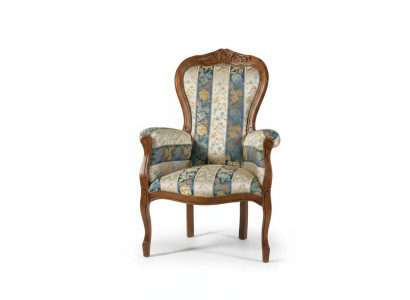Poltrona Design Sedile Tessuto di Lusso Rivestimento Tessile Mobili Design Classico