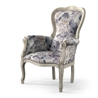 Sedia classica poltrona poltrona imbottita in tessuto design soggiorno