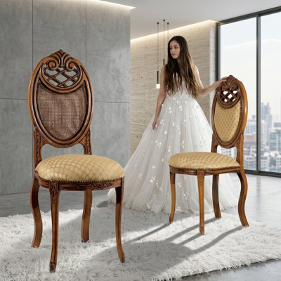 Sedia Mobili Design Sedia imbottita Sedia da pranzo Classico Legno Panche