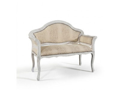 Beige panchina imbottita classica da designer per soggiorno, mobili seduta nuovi di lusso.