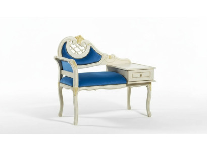 Banca classica blu panca di lusso sedile tessuto tessile nuovo sedile