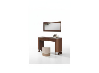 Tavolo da toeletta completo del designer con specchio, mobili moderni nuovi, set 2 pezzi.