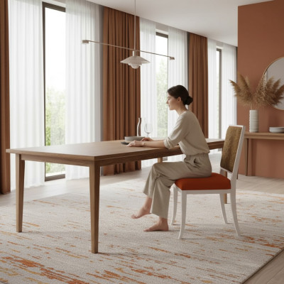 Sedia da pranzo di design in legno stile lusso poltrona classica