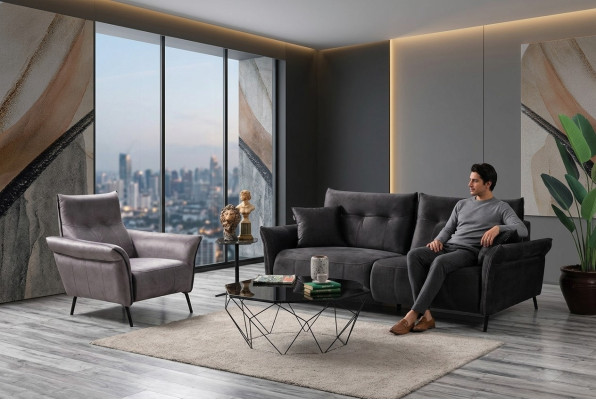 Set di soggiorno Modern Design in stile lussuoso con sofà, 2 pezzi.