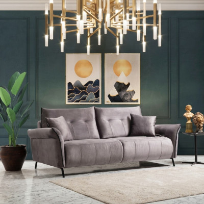 Divano Divano Soggiorno Tre Posti Divano Imbottito Design di Lusso Mobili Moderni Tessuto