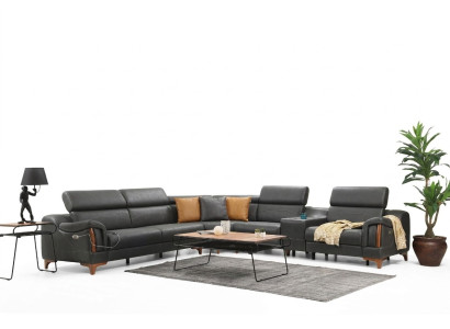 Divano angolare di lusso a forma di L Nuovo arredamento soggiorno design moderno in tessuto