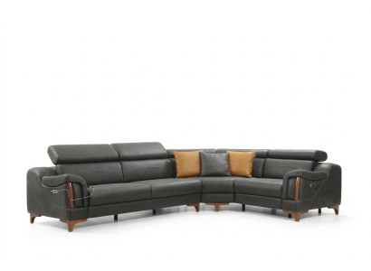 Divano ad angolo a L, divano design in tessuto moderno per il salotto.