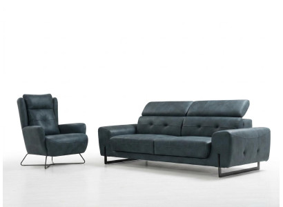 Divano a 2 posti, divano a tre posti, poltrona da designer in tessuto per il soggiorno.