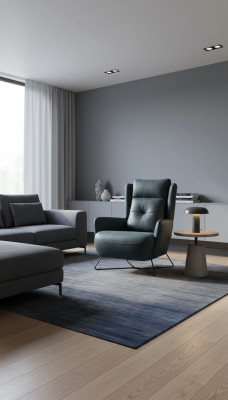 Moderno Sedia Nera Salotto Design Poltrona Tessuto Imbottito