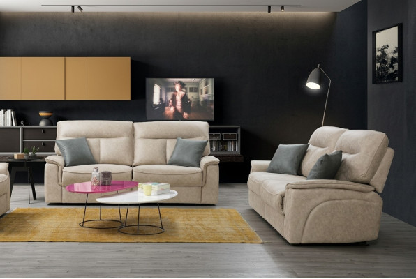 Set completo di 2 divani a tre posti, set di divani moderni per il soggiorno.
