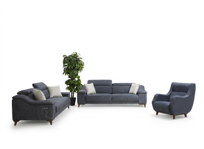 Set di divani completo moderno per soggiorno in tessuto di lusso poltrone.