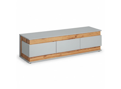Lussuoso mobile porta TV bianco per soggiorno, design moderno in legno nuovo, mobile basso.