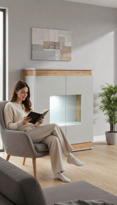 Moderno mobiletto vetrina soggiorno parete attrezzata armadi lussuosi mobili in legno nuovi