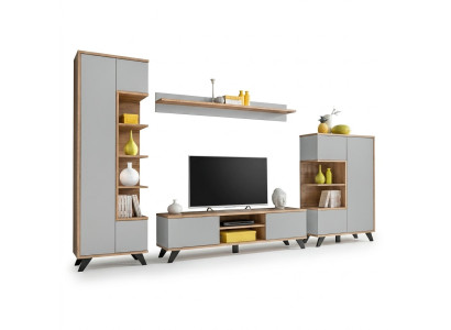Set soggiorno libreria porta TV mensola set mobili soggiorno in legno 4 pezzi.