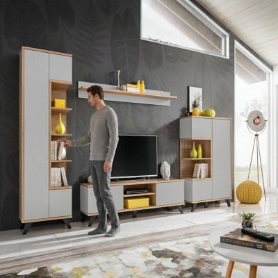 Set di mobili per soggiorno di lusso 4 pezzi con supporto TV e libreria