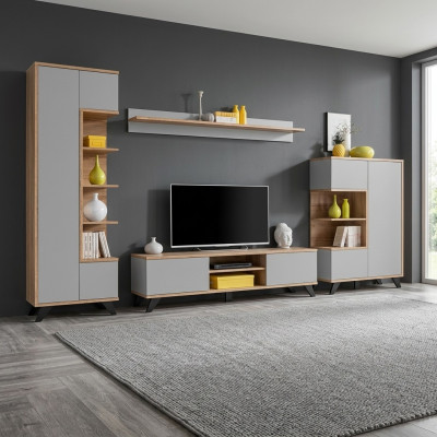 Set di mobili per soggiorno di lusso 4 pezzi con supporto TV e libreria