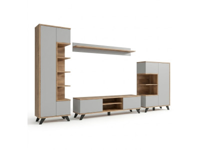 Set di mobili per soggiorno di lusso 4 pezzi con supporto TV e libreria