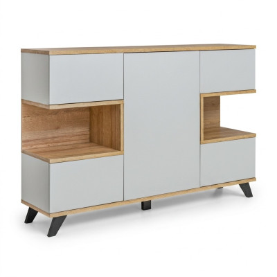 Mobiletto bianco moderno per il soggiorno, nuovo, di lusso, di design, in legno.