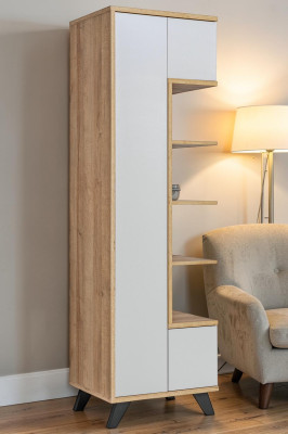 Scaffale per libri bianco Soggiorno lussuoso Mobile libreria in legno Design
