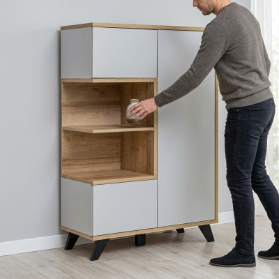 Soggiorno Libreria Legno Armadio da ufficio Scaffale Lusso Mobili in Legno Design