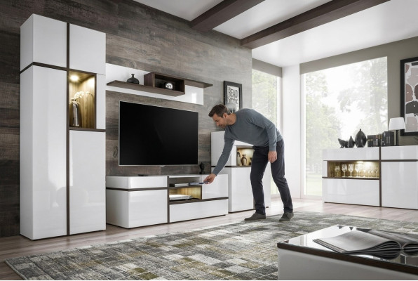 Set 5 pezzi soggiorno TV Stand mobile pareti in legno moderno mobili nuovi