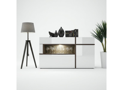 Comò designer moderno sala da soggiorno di lusso, comò in legno bianco.
